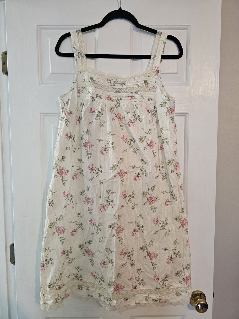 Rare Lauren Ralph Lauren Floral Midi Slip Dress Lace Detail Size L Cottagecore